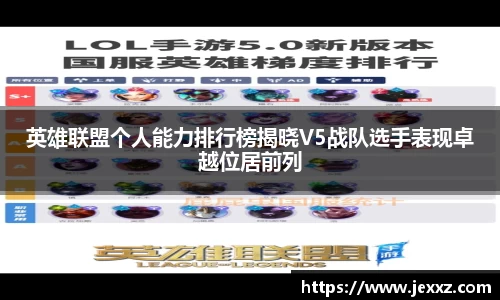 英雄联盟个人能力排行榜揭晓V5战队选手表现卓越位居前列